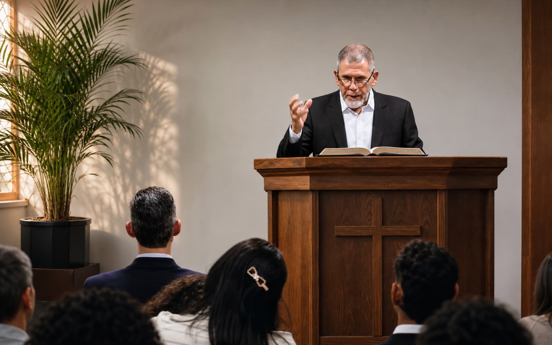 Predicación de la Palabra con la Biblia abierta